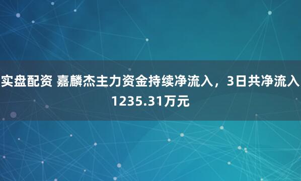 实盘配资 嘉麟杰主力资金持续净流入，3日共净流入1235.31万元