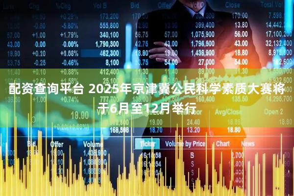 配资查询平台 2025年京津冀公民科学素质大赛将于6月至12月举行